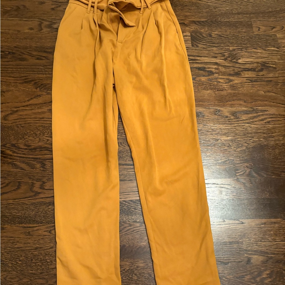 Belted Mustard Pants